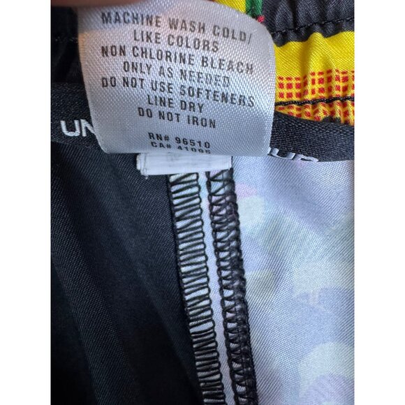 Under Armour Shorts Mens Large Black Yellow Red Rasta Jamaican Loose  Soccer - Picture 5 of 10